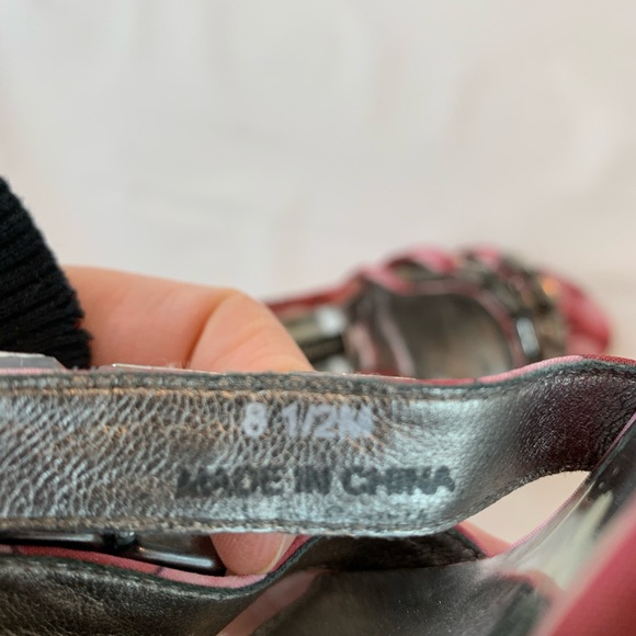 Beverly Feldman Pink Mules Rhinestones 8.5 - Picture 7 of 7